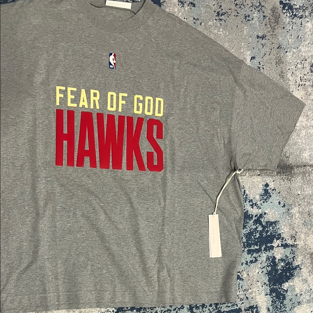 Fear of God Essentials Gray NBA Logo Tee